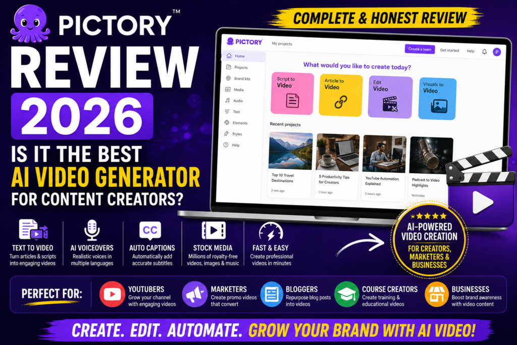 Pictory AI Video Generator Review 2026 for Content Creators.