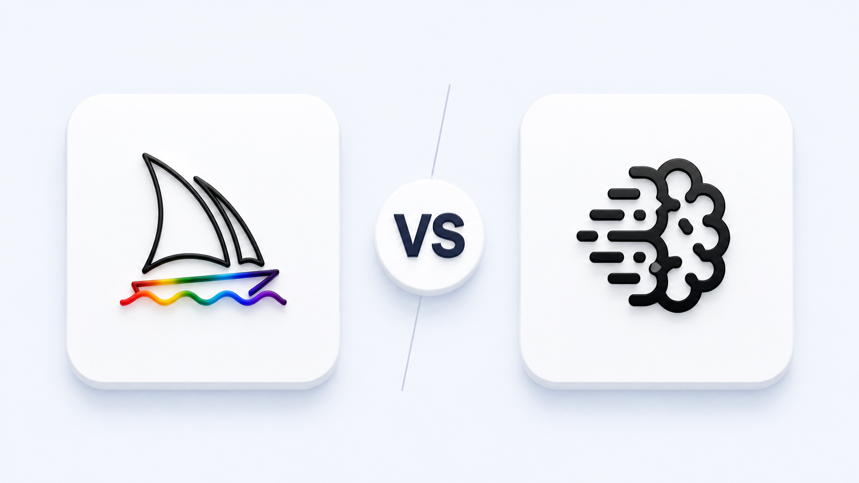 Midjourney vs Ideogram comparison thumbnail featuring the official Midjourney and Ideogram logos with a VS symbol on a clean SaaS-style background.